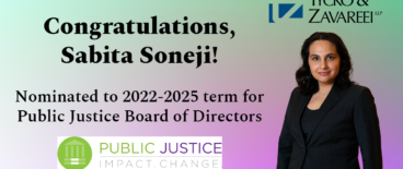 Sabita Soneji Public Justice Board nomination | Tycko & Zavareei LLP