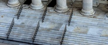 steps outside a courthouse