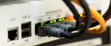 several cables plugged into different ports